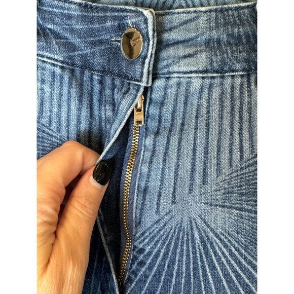 Escada Jeans Women 12 Blue Medium Wash Geometric Prism Straight Leg Retro - Picture 6 of 10